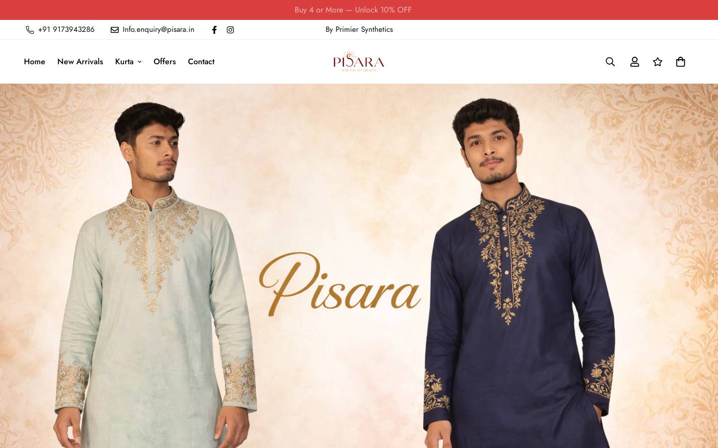 pisara.in homepage screenshot