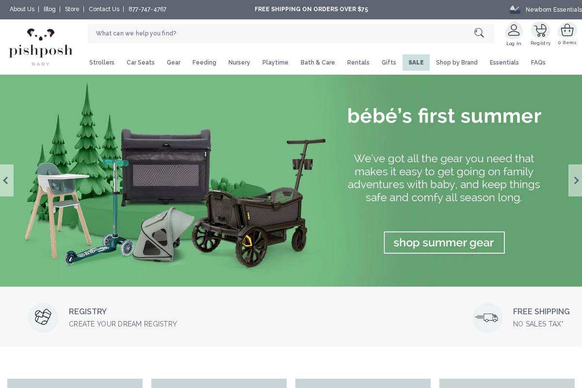 Pishposh Baby homepage screenshot