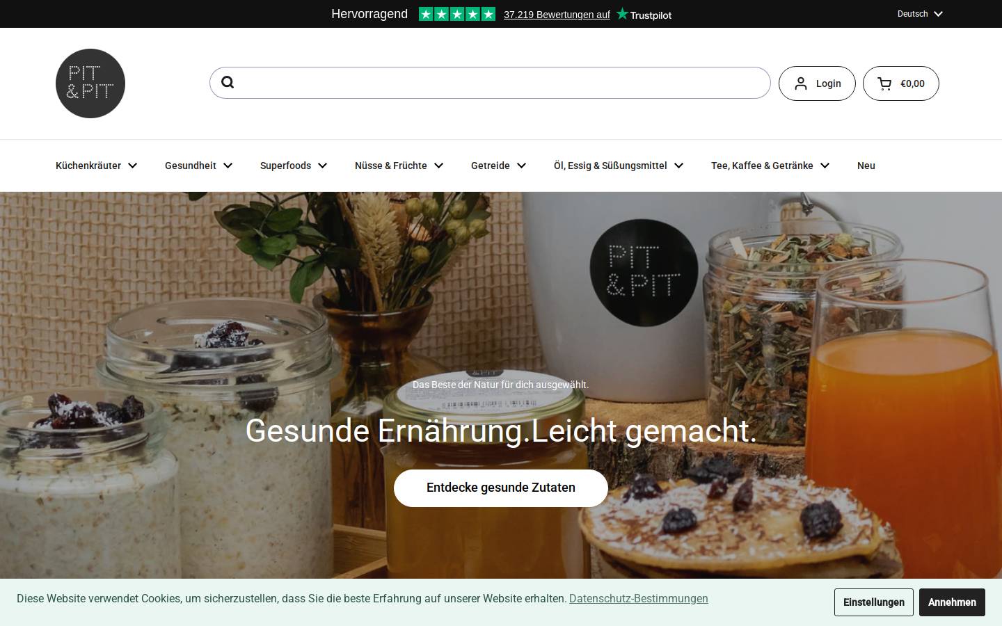 Pit&Pit homepage screenshot