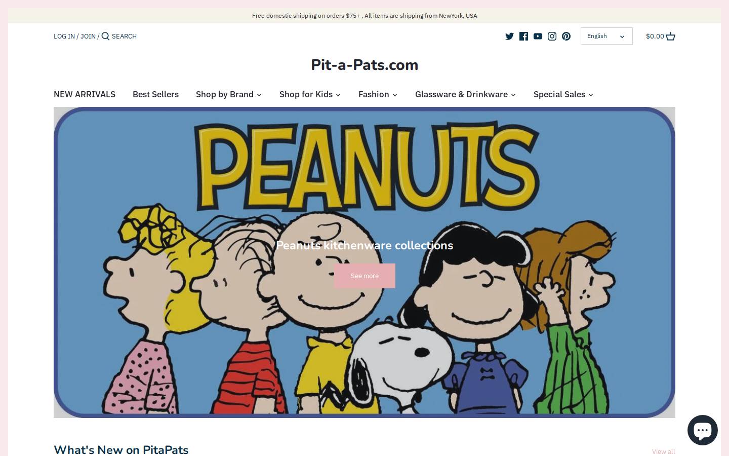 PitaPats homepage screenshot