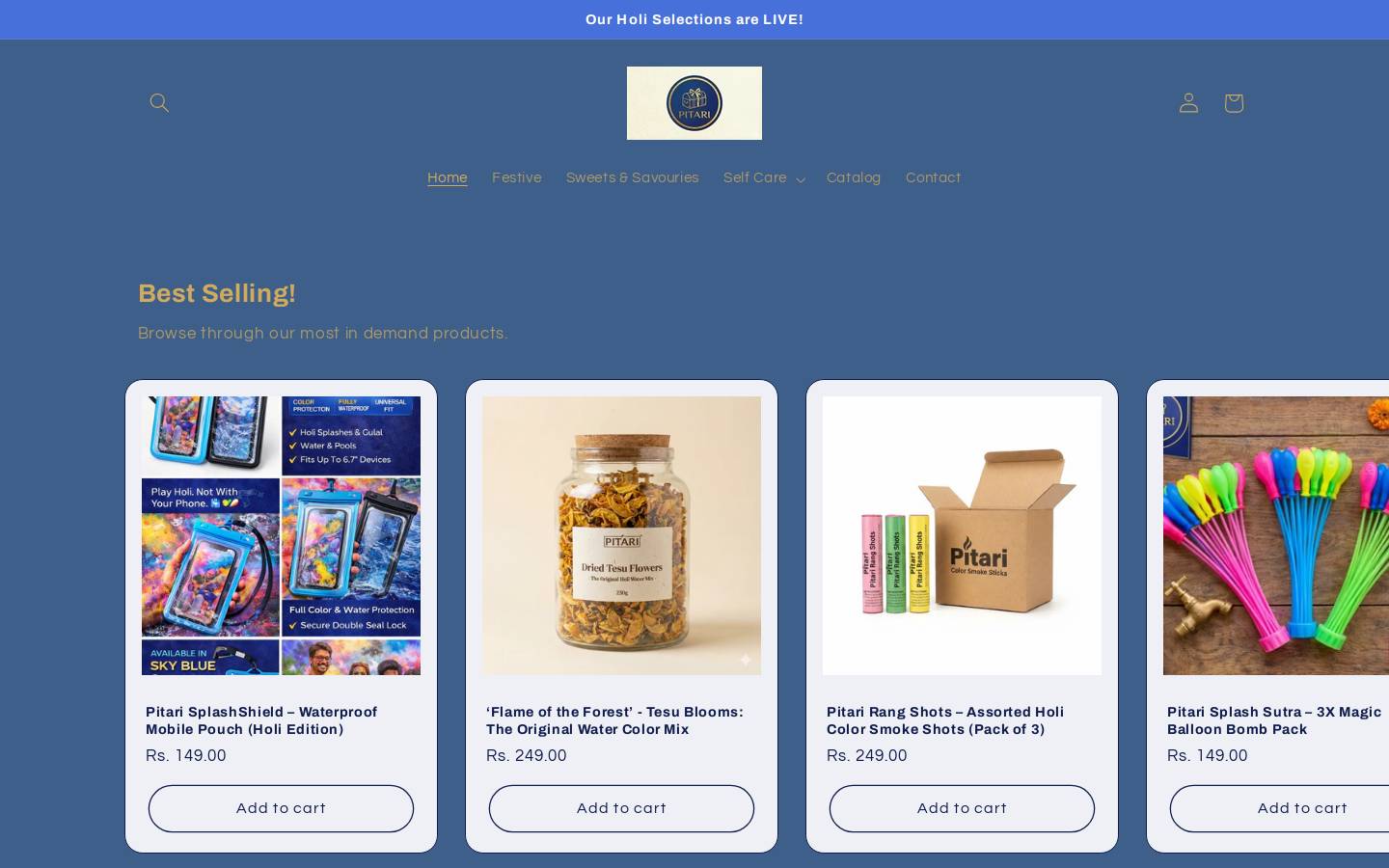 pitari.in homepage screenshot