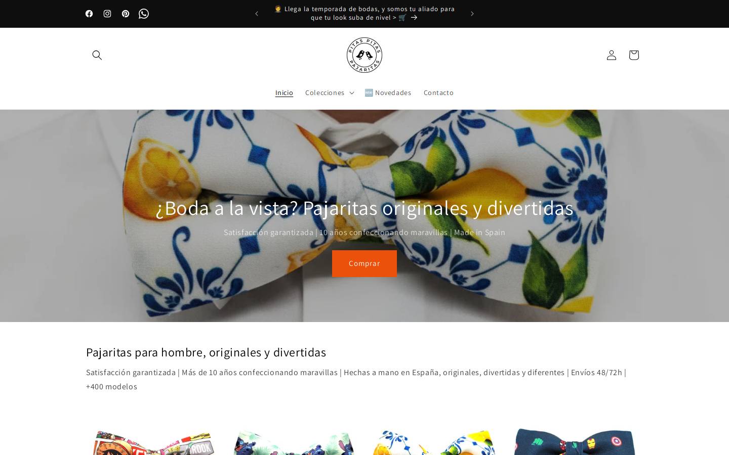 pitaspitaspajaritas.com homepage screenshot