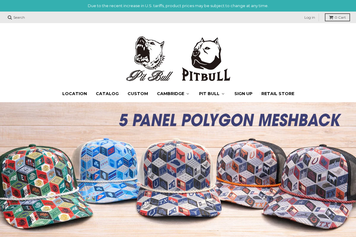 pitbullcap.com homepage screenshot
