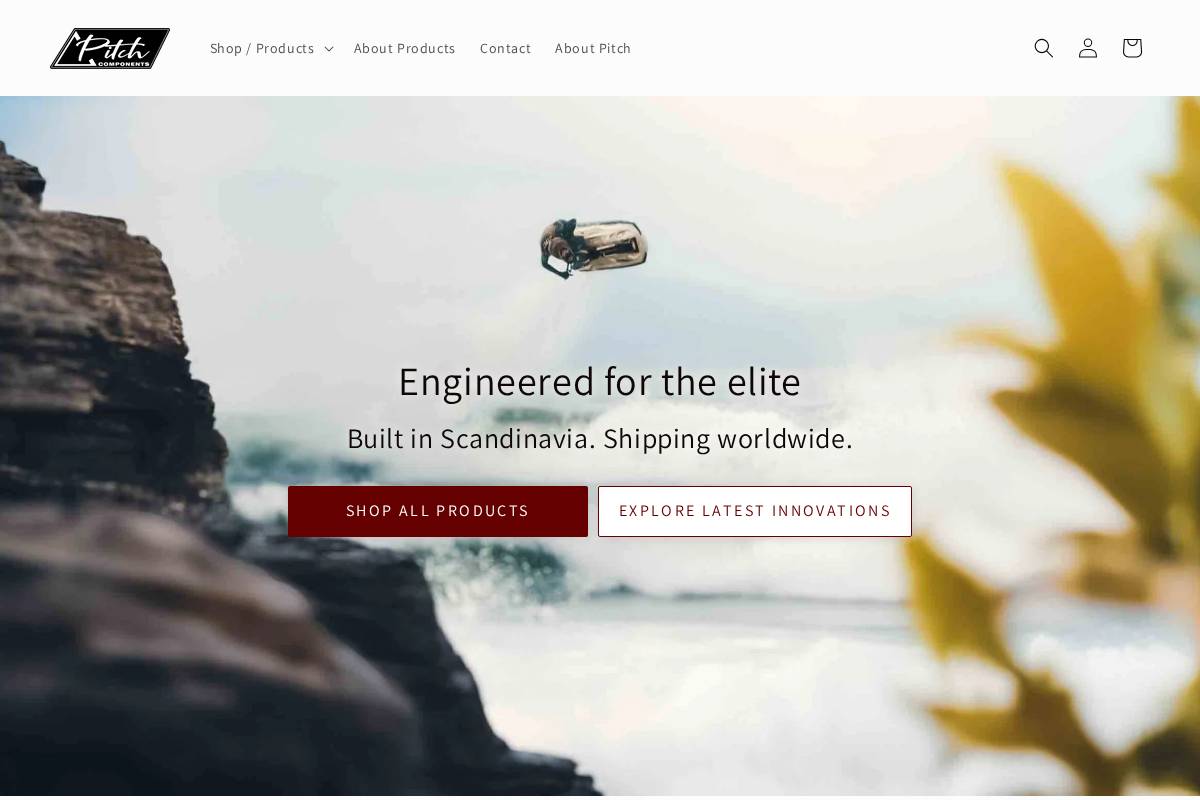 pitchcomponents.com homepage screenshot