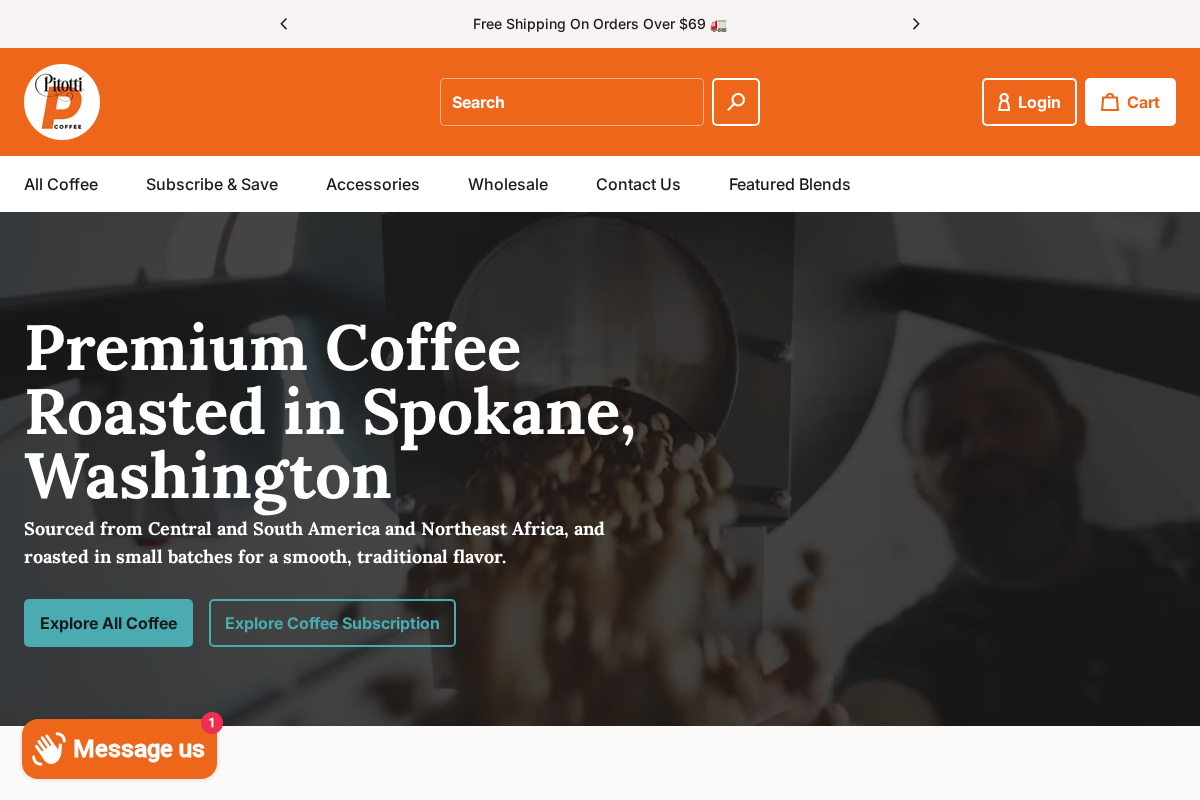 Pitotti Coffee homepage screenshot