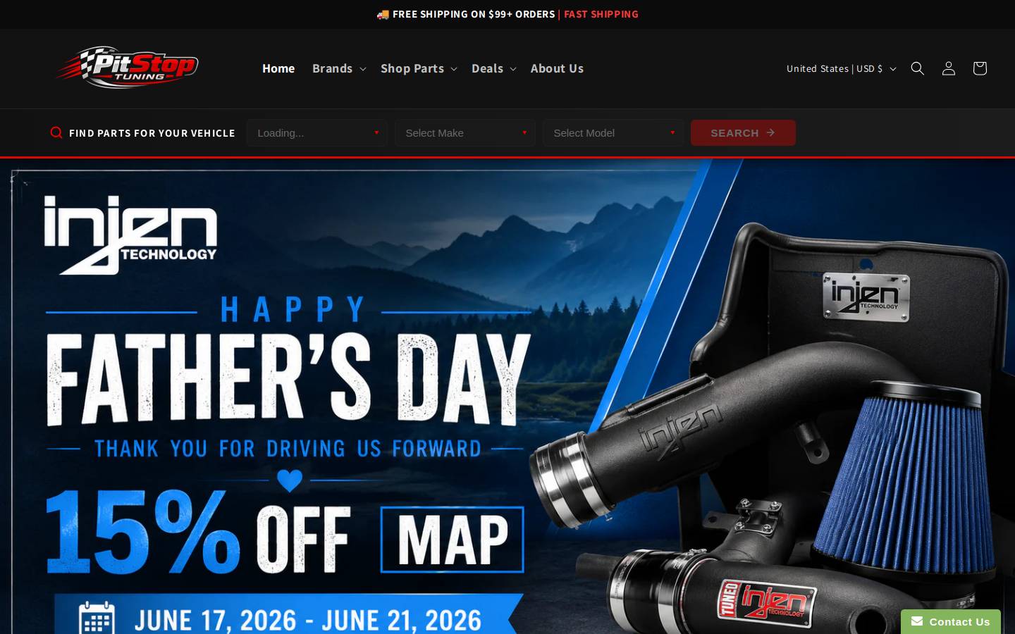 pitstoptuning.com homepage screenshot