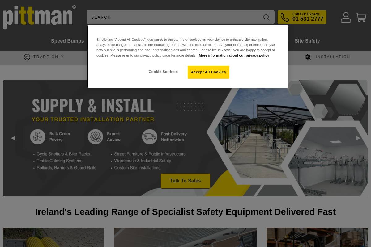 pittman.ie homepage screenshot