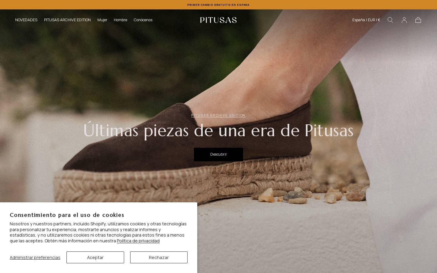 pitusas.es homepage screenshot