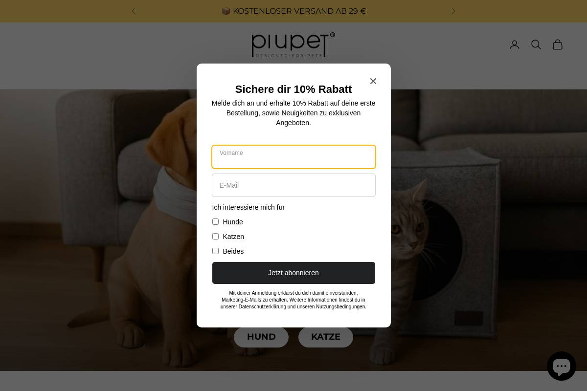 piupet.de homepage screenshot