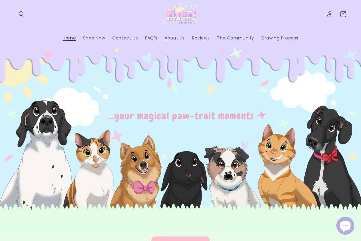 pixartcreatives.co homepage screenshot
