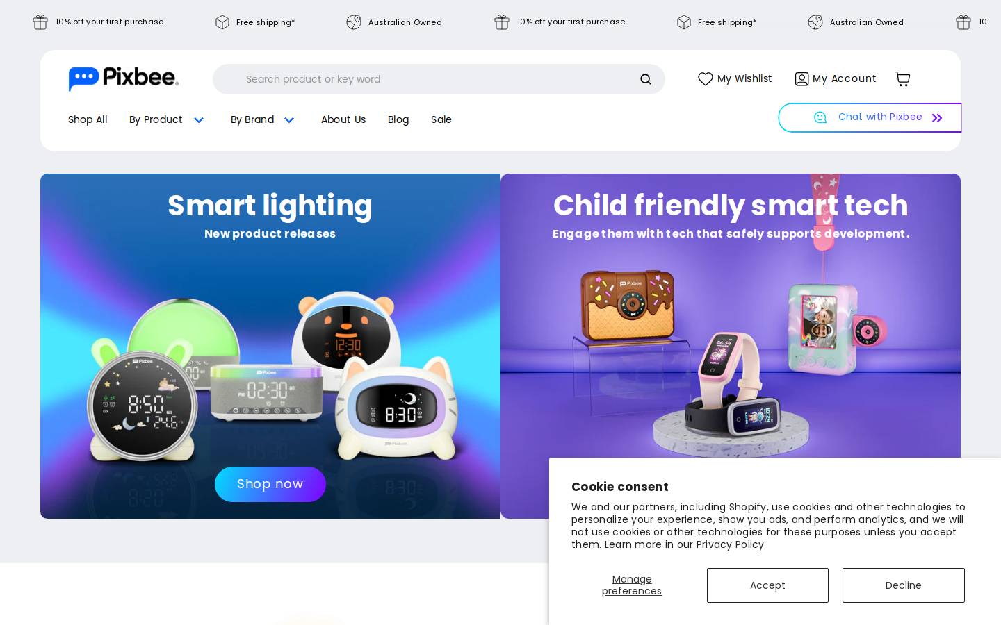 Pixbee homepage screenshot