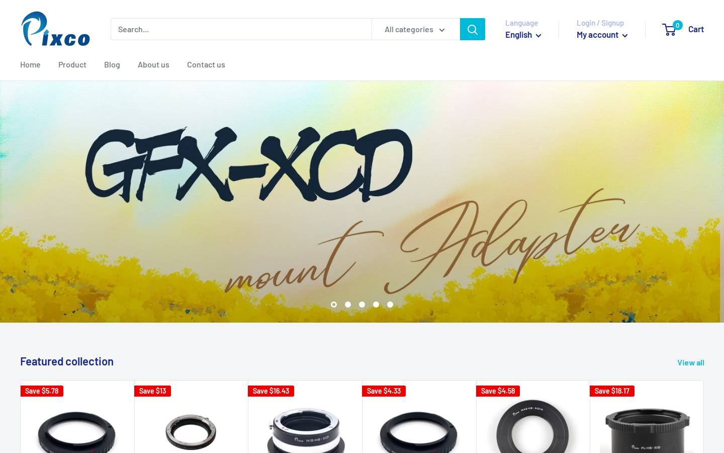pixco homepage screenshot