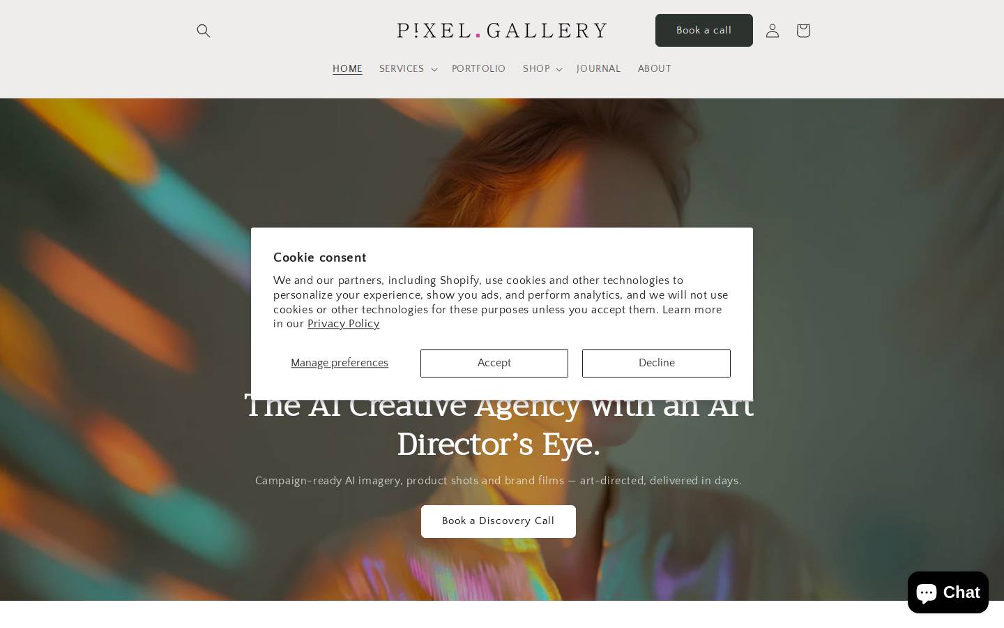 pixel-gallery.co.uk homepage screenshot