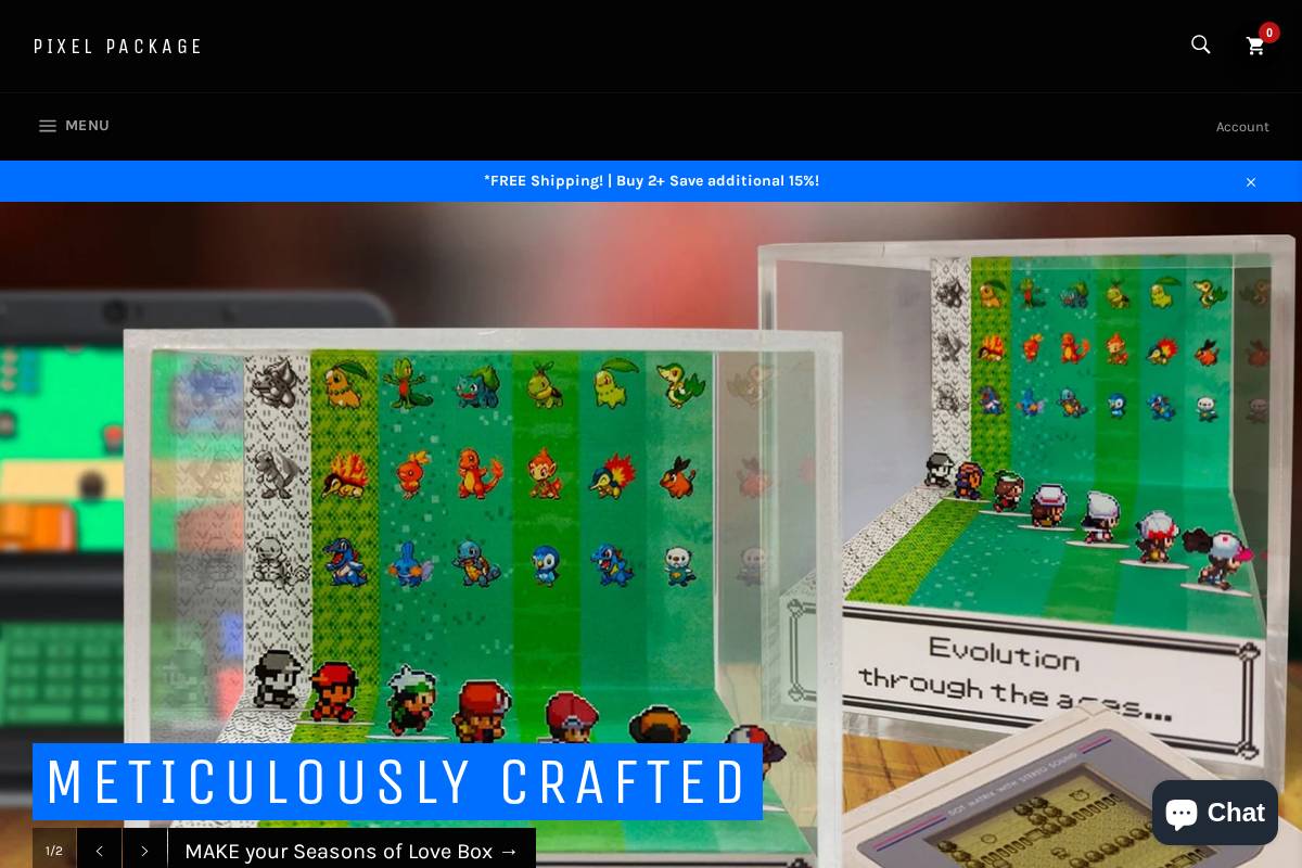 pixel-package.com homepage screenshot