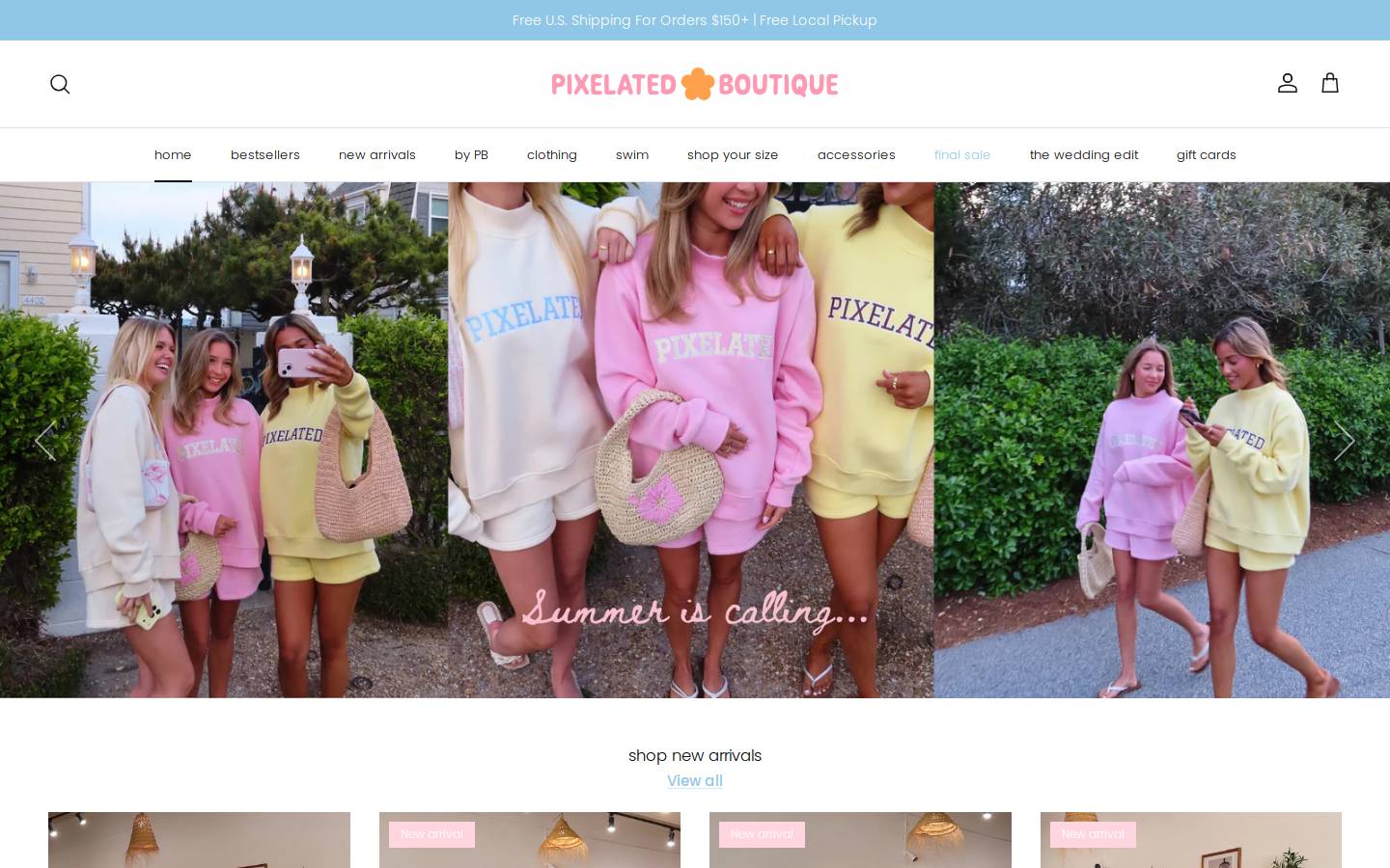 pixelatedboutique.com homepage screenshot