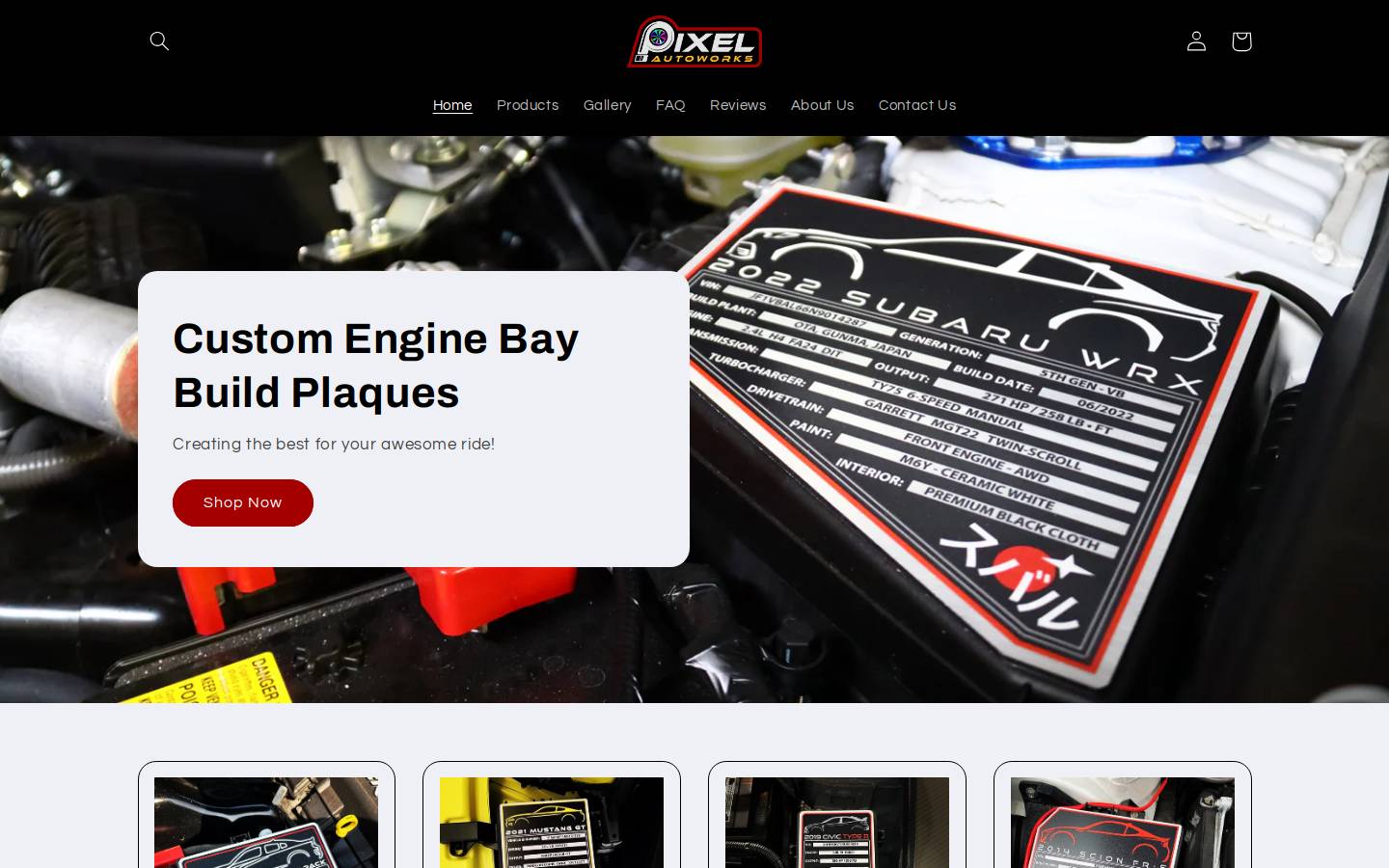 pixelautoworks.com homepage screenshot