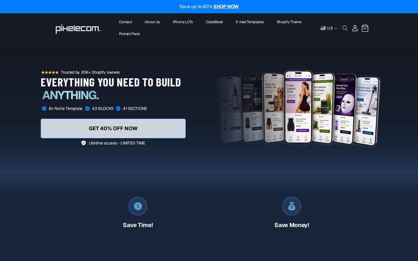 pixelecomm.com homepage screenshot