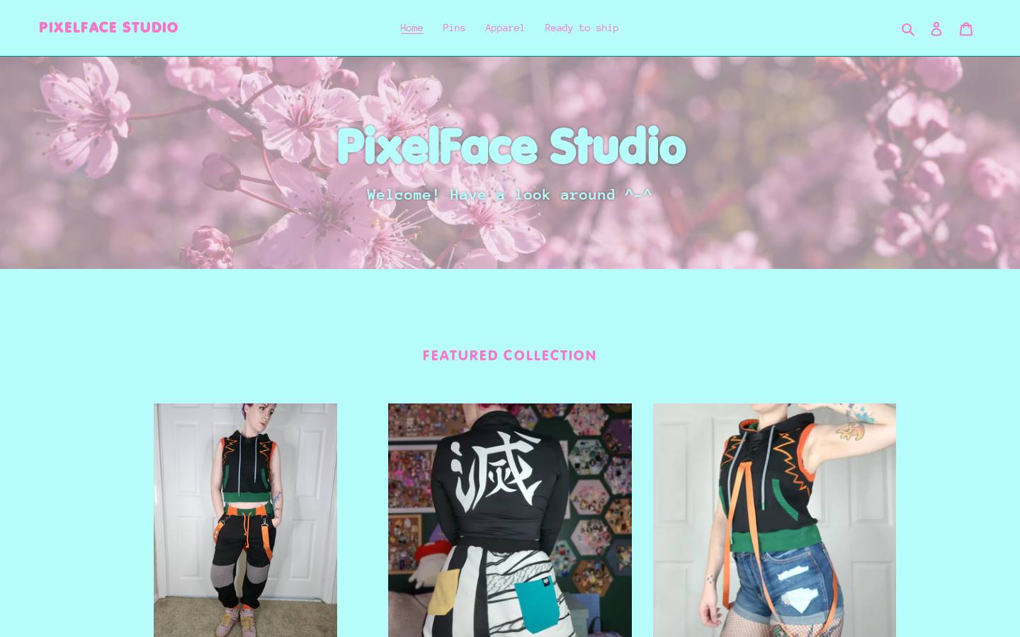 pixelfacepins.com homepage screenshot