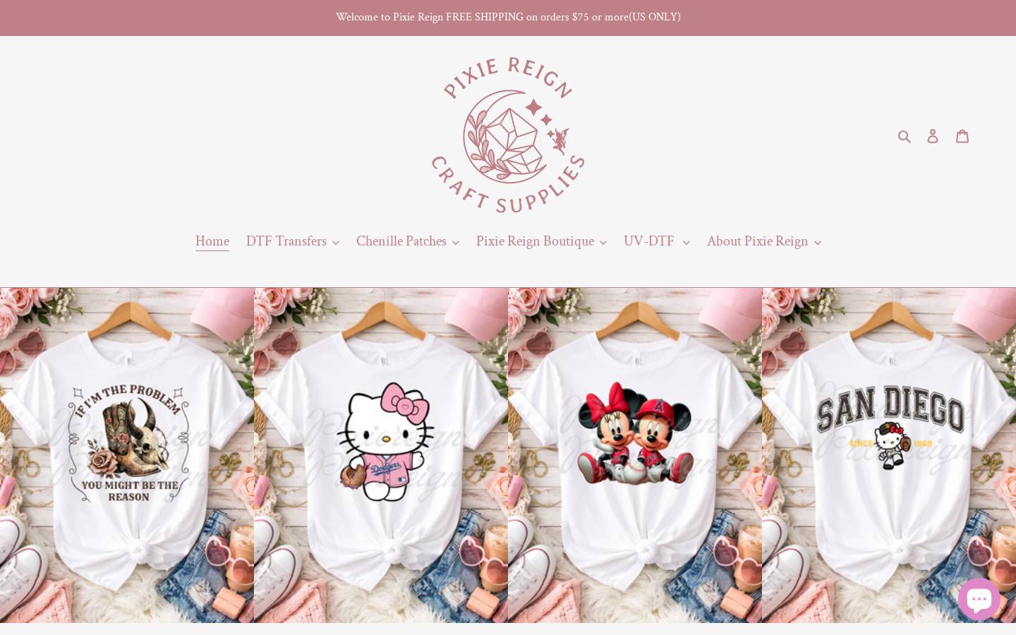 pixiereign.com homepage screenshot