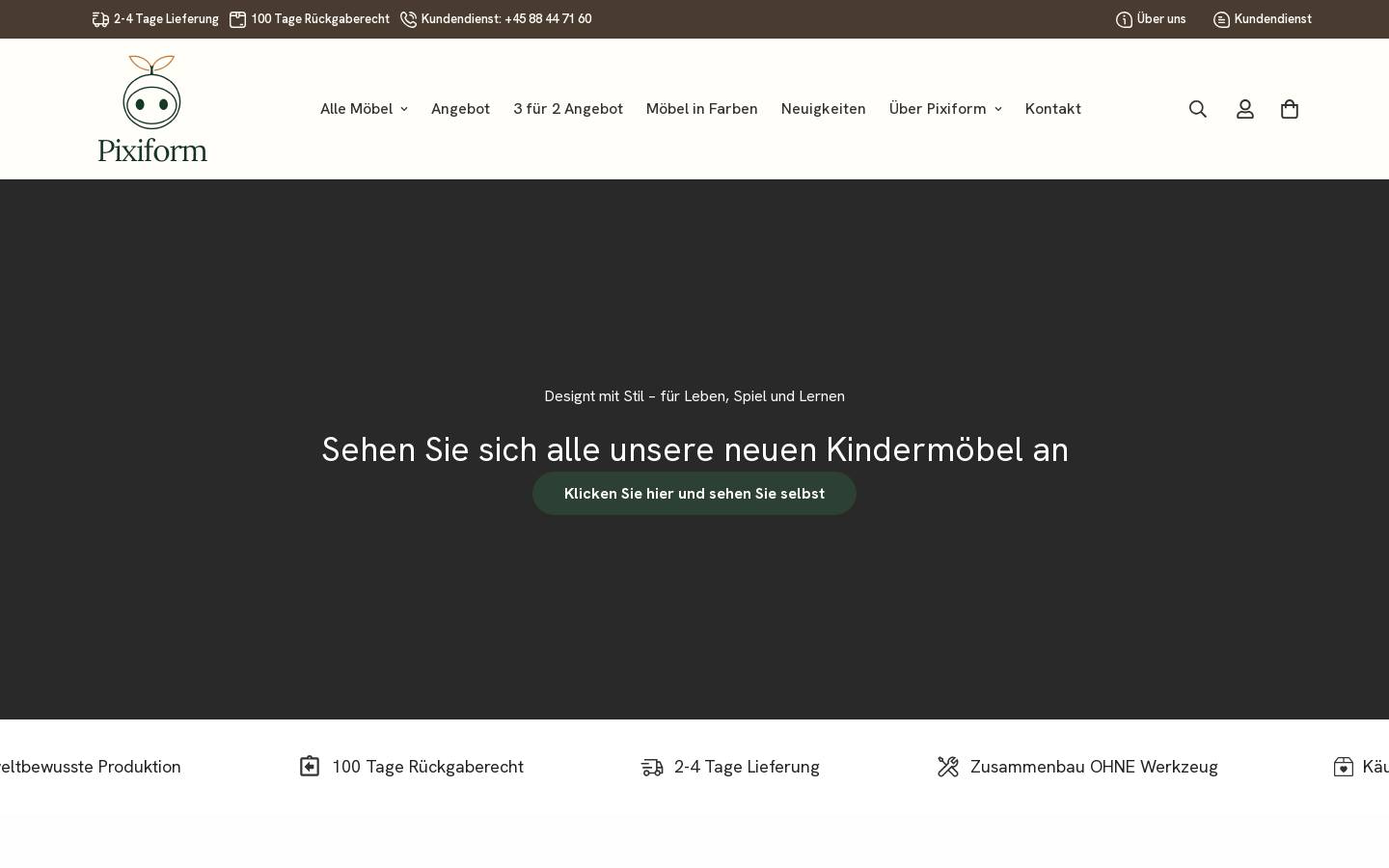 pixiform.de homepage screenshot