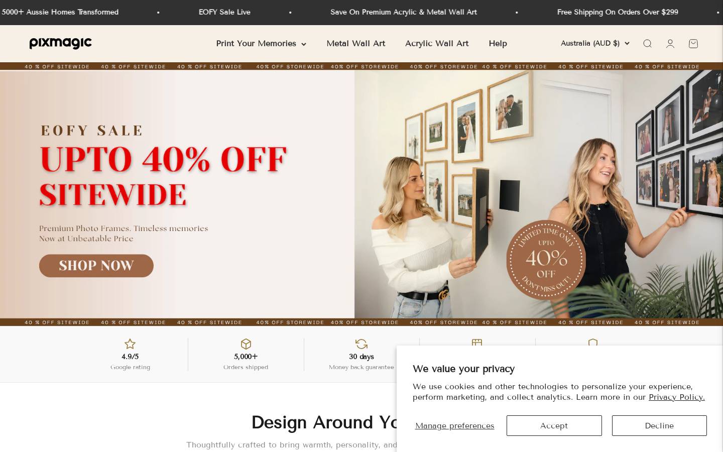 Pixmagic homepage screenshot