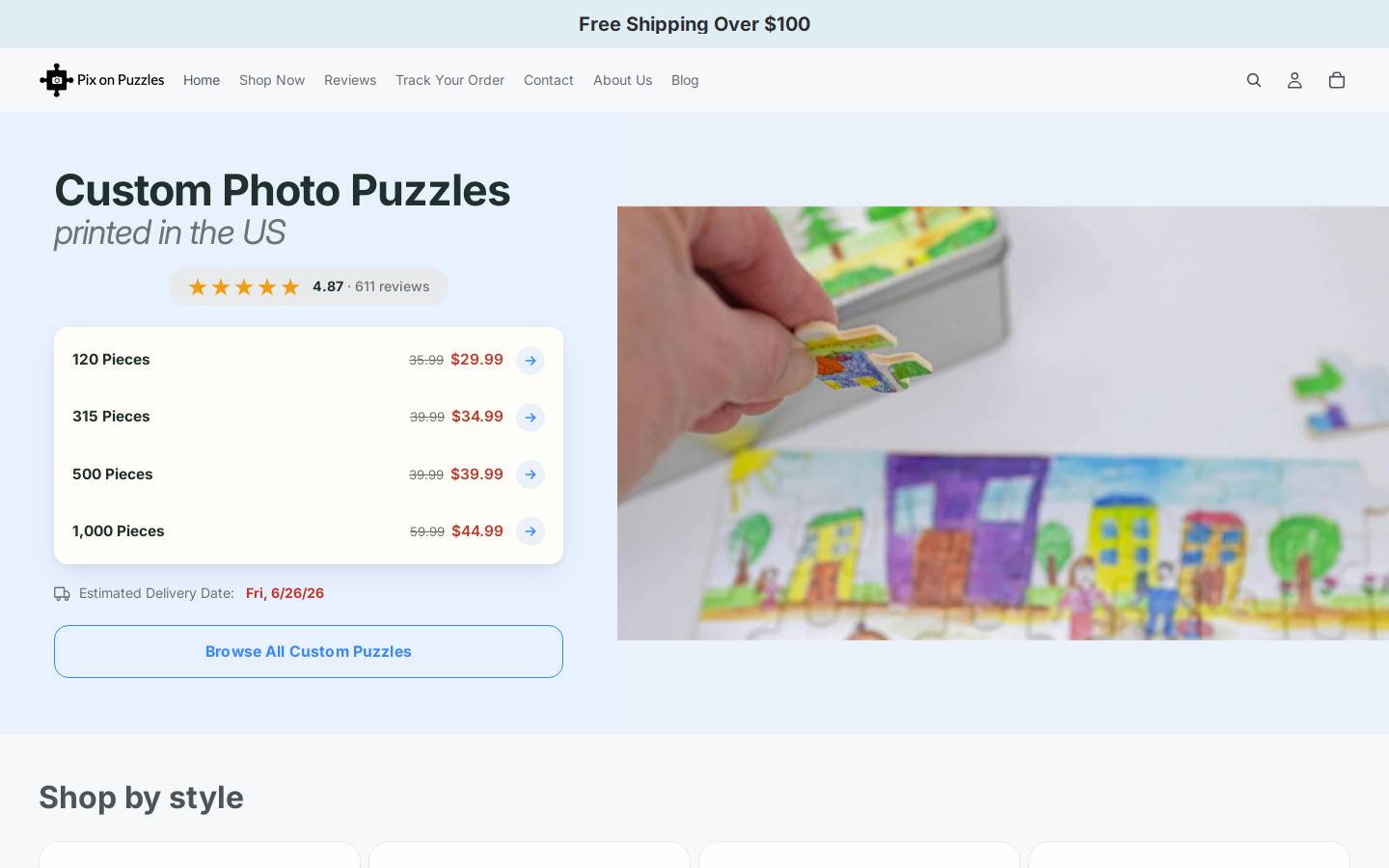 pixonpuzzles.com homepage screenshot
