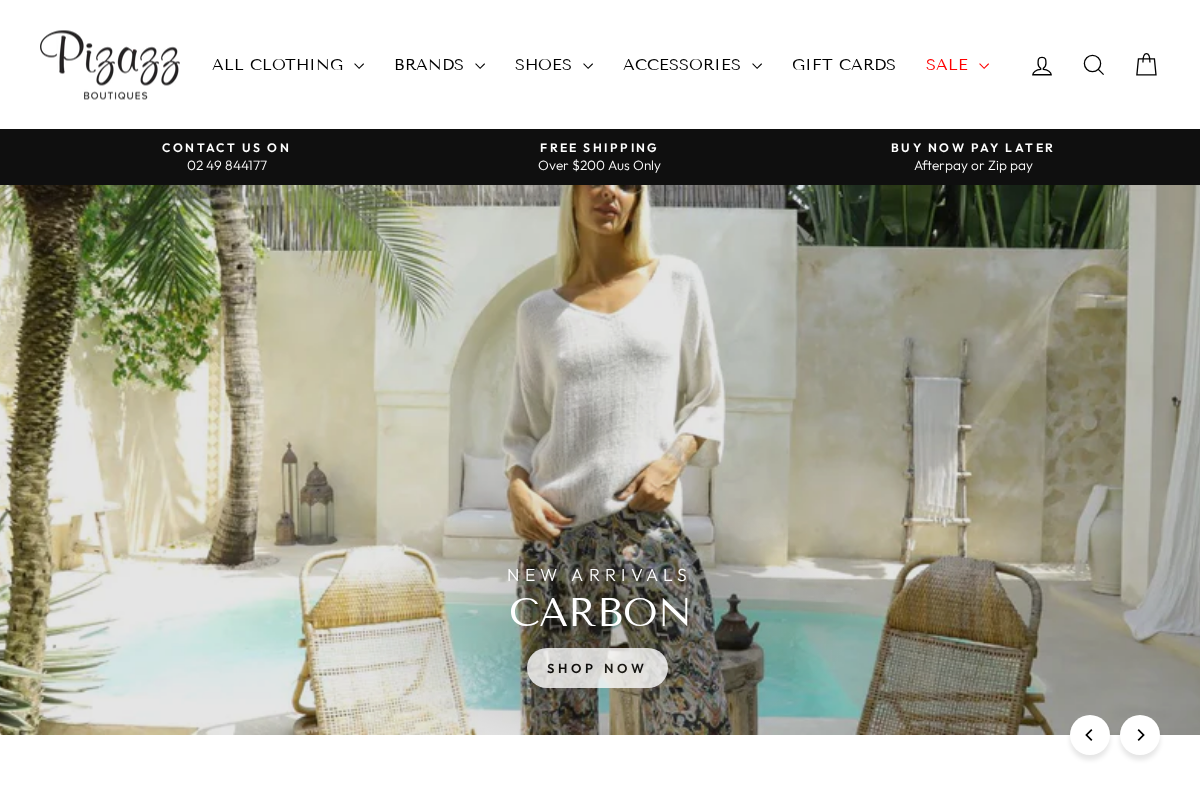 Pizazz Boutique homepage screenshot