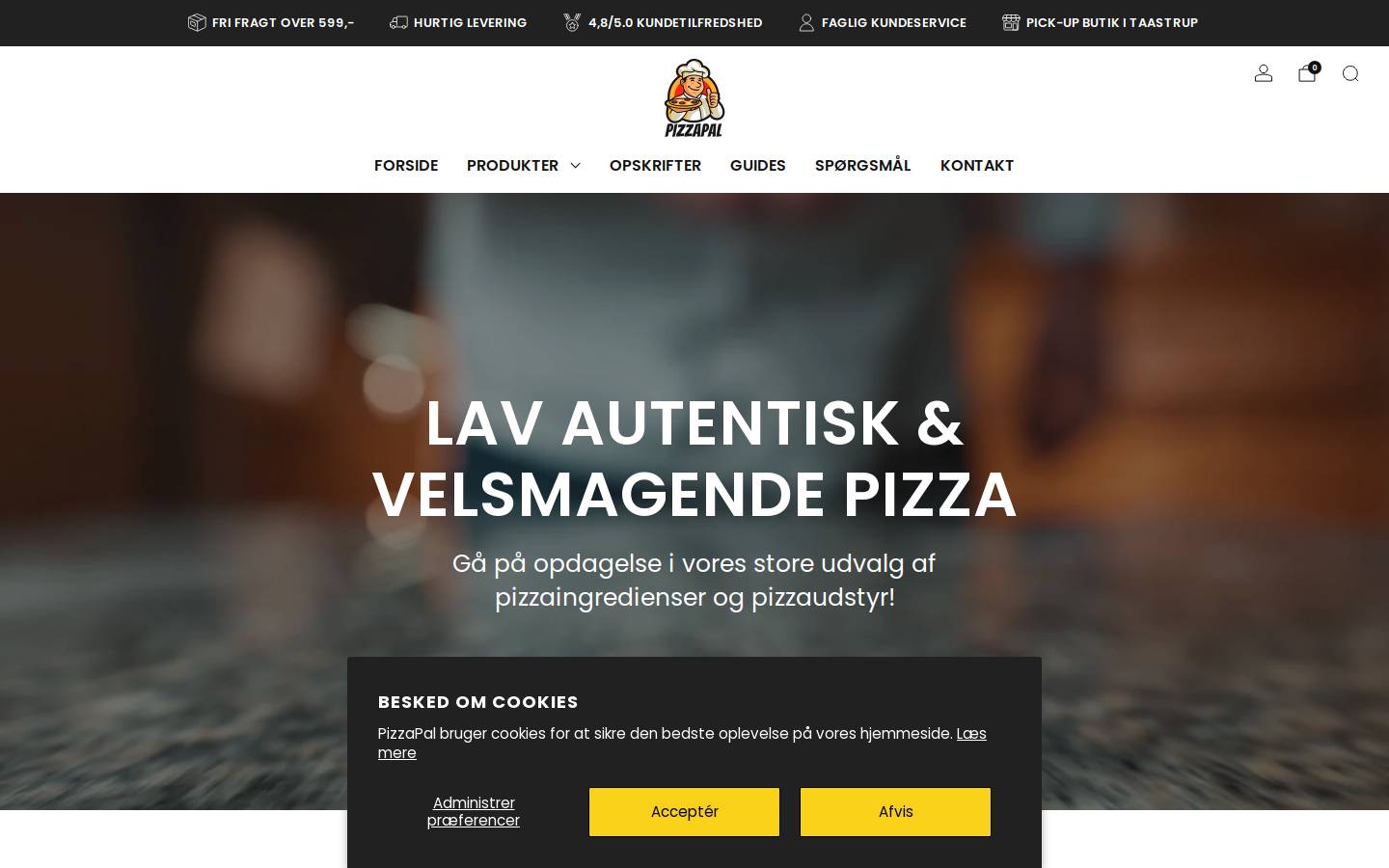 PizzaPal.dk homepage screenshot