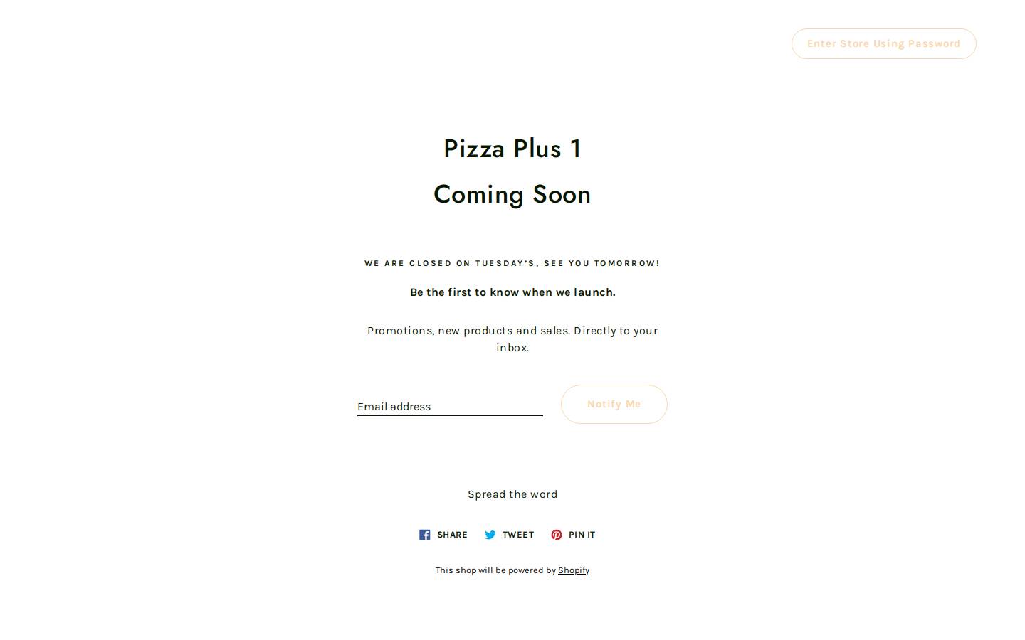 pizzaplusone.com.au homepage screenshot