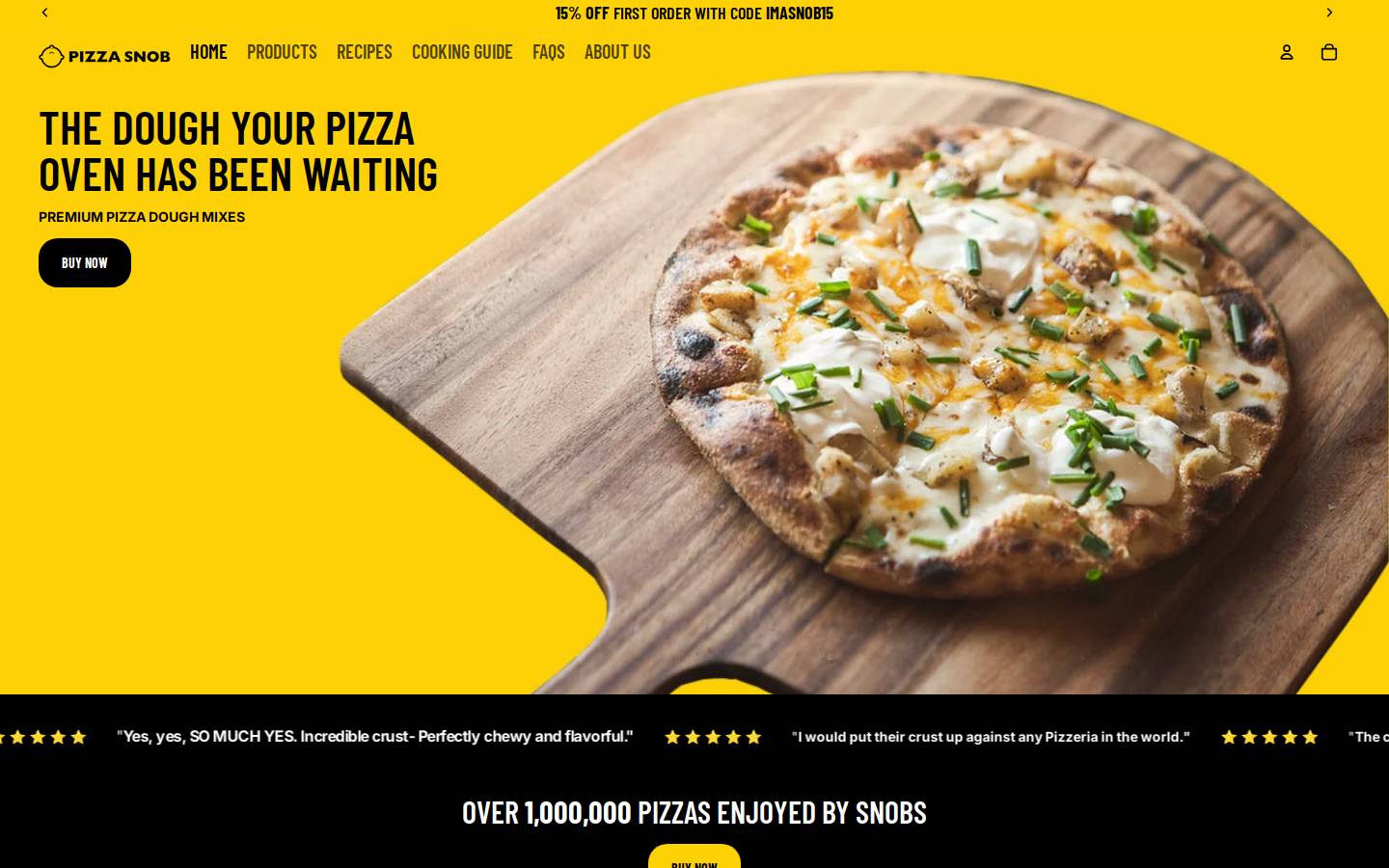 pizzasnob.com homepage screenshot