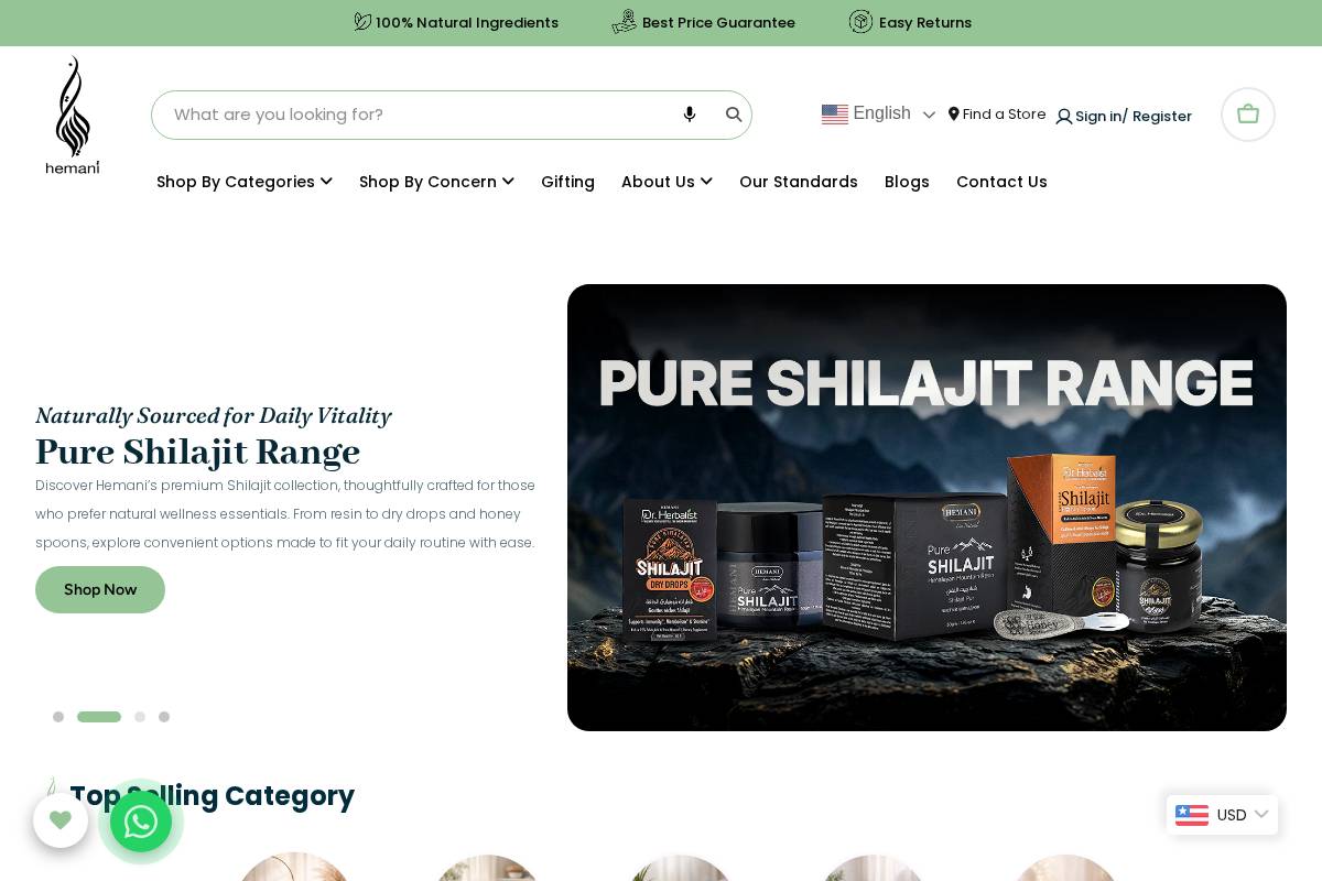 pk.hemaniherbals.com homepage screenshot