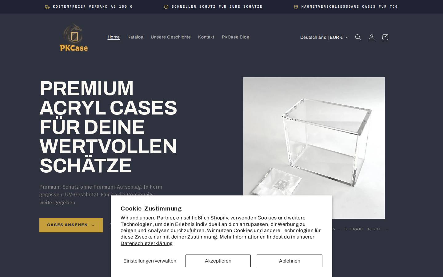PKCase homepage screenshot