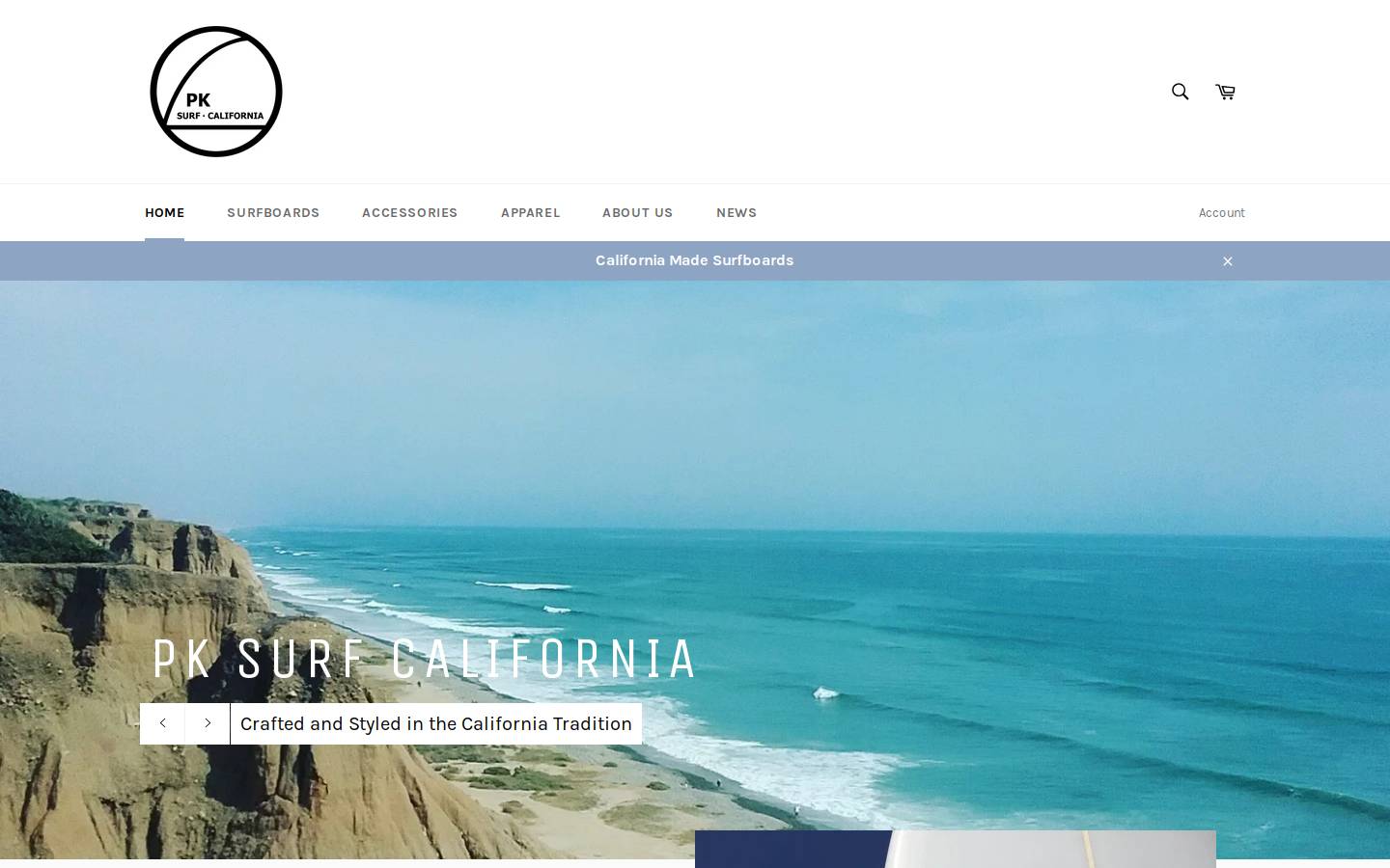 pksurfcalifornia.com homepage screenshot