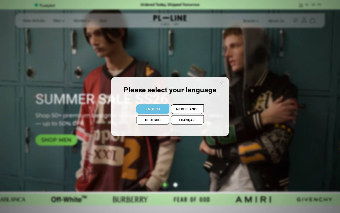 PL Line homepage screenshot