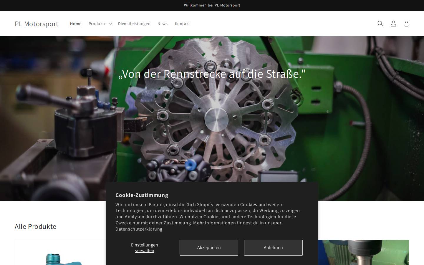 pl-motorsport.de homepage screenshot