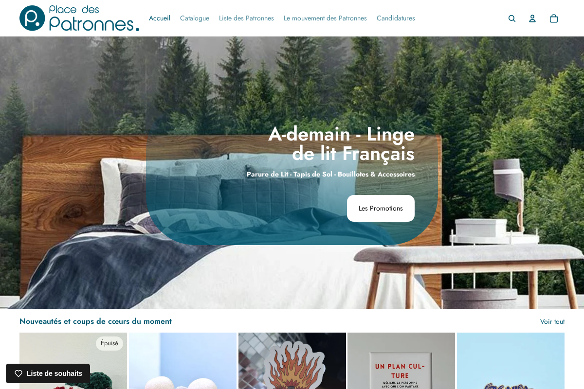 Place des Patronnes homepage screenshot