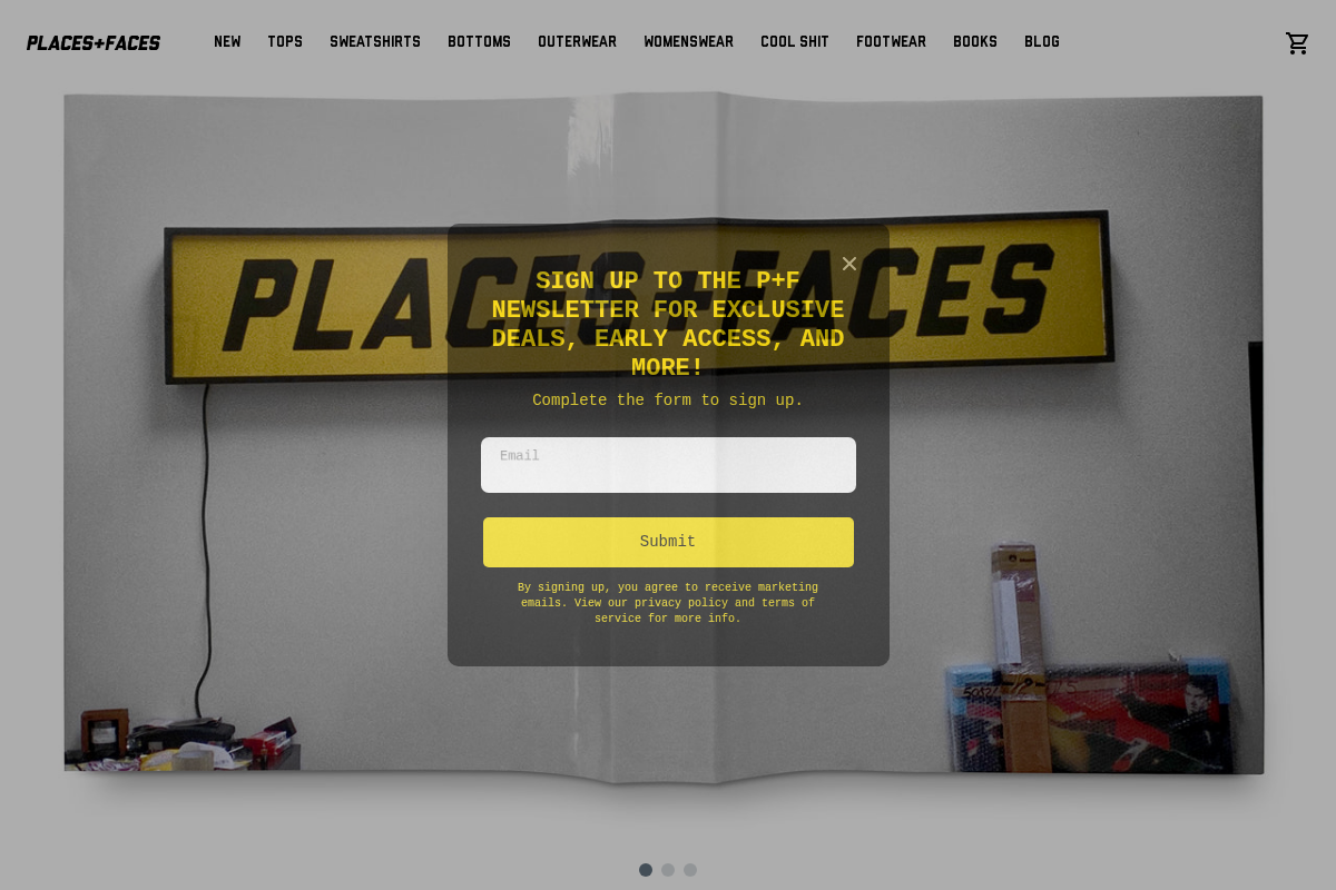 Places+Faces homepage screenshot