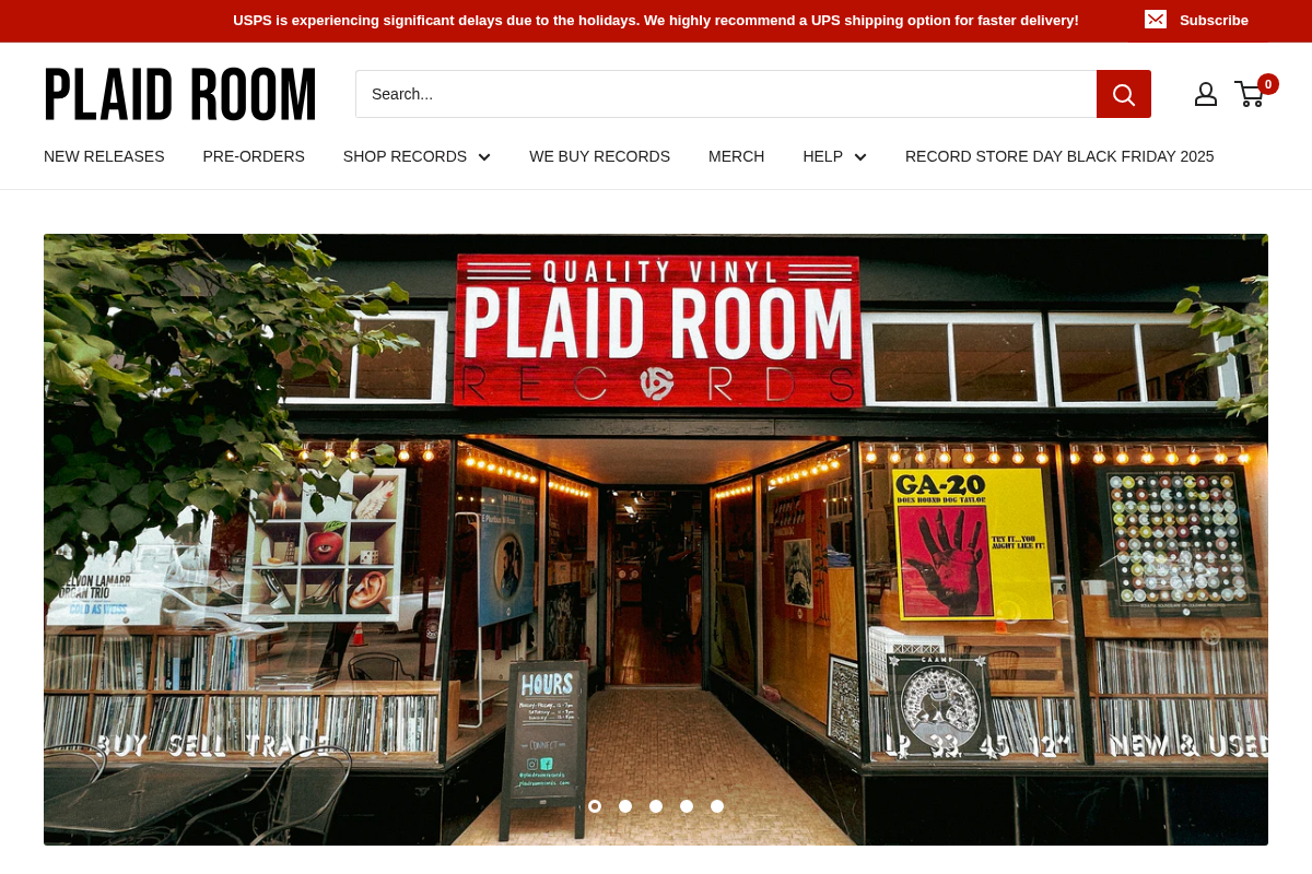 Plaid Room Records homepage screenshot
