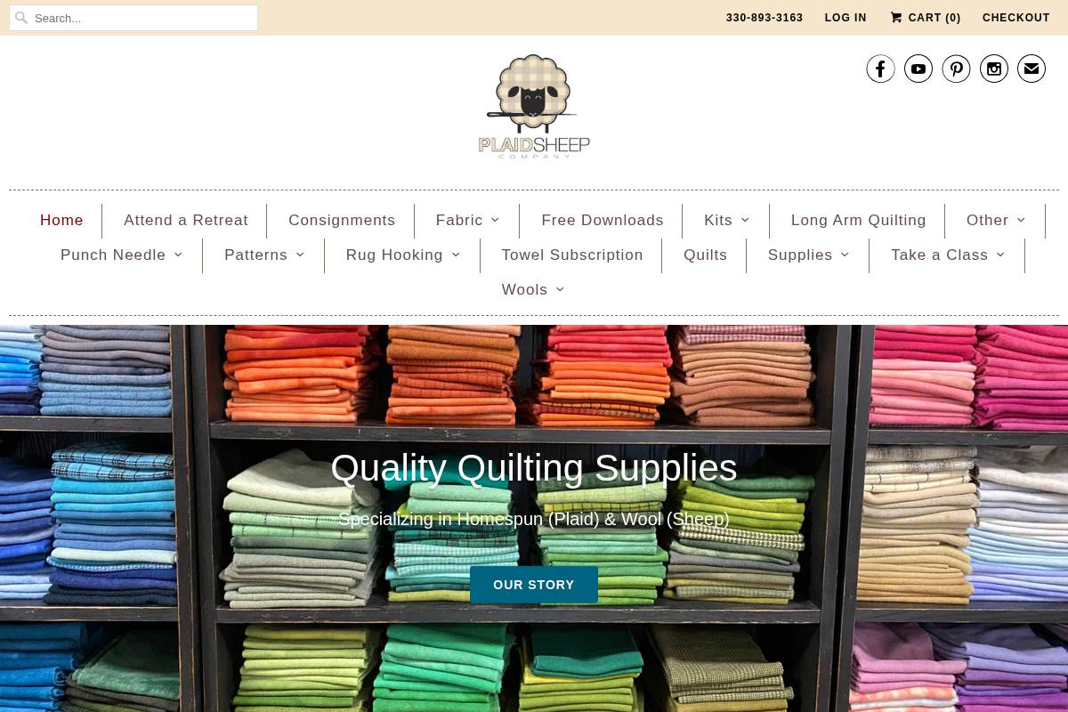 plaidsheepcompany.com homepage screenshot