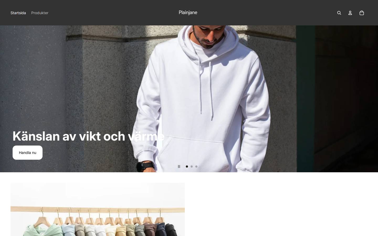 plainjane.se homepage screenshot