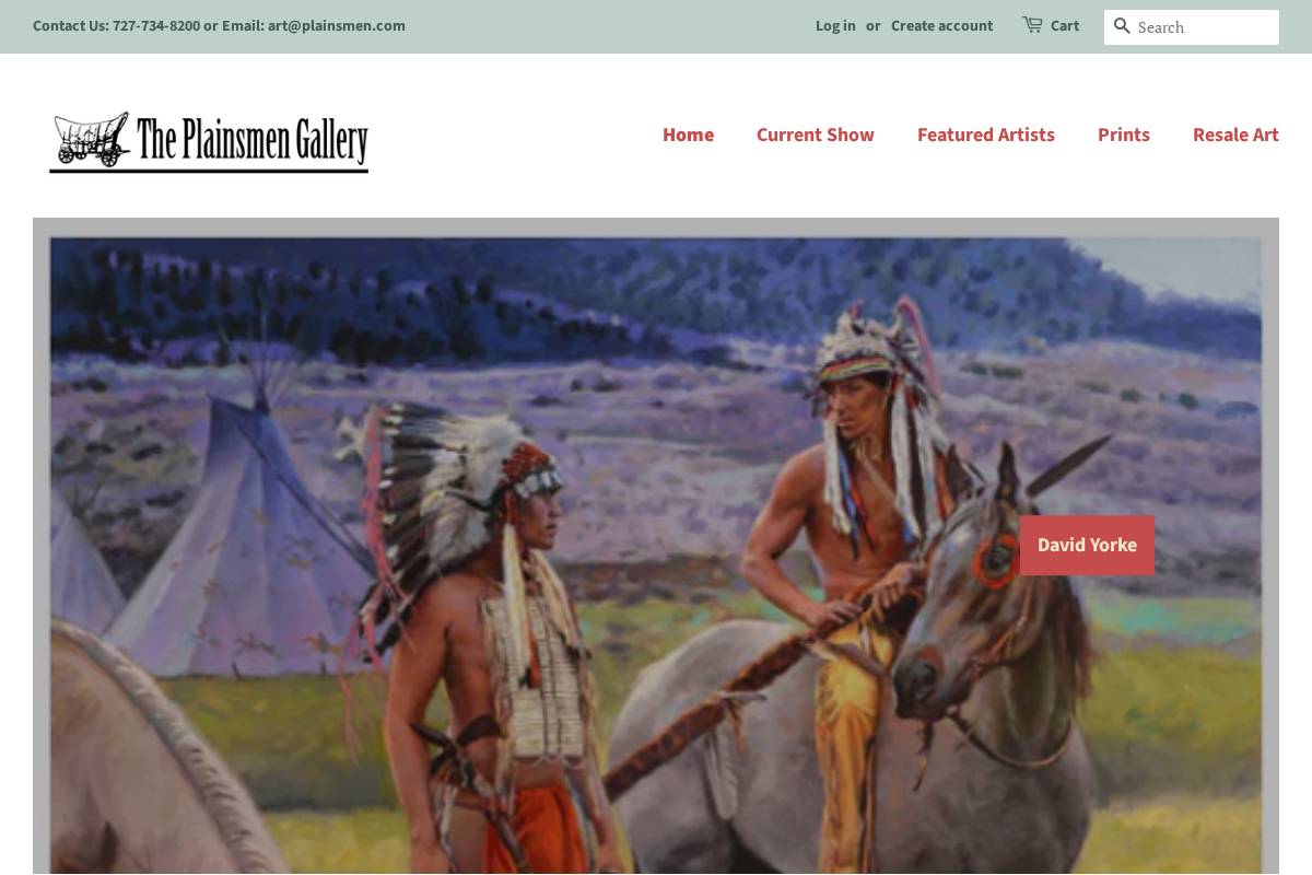 plainsmengallery.com homepage screenshot