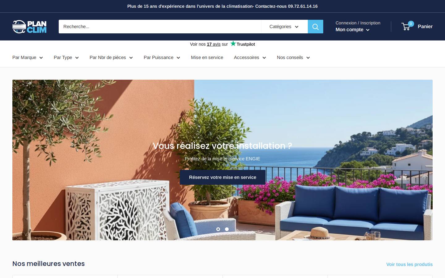 Planclim homepage screenshot