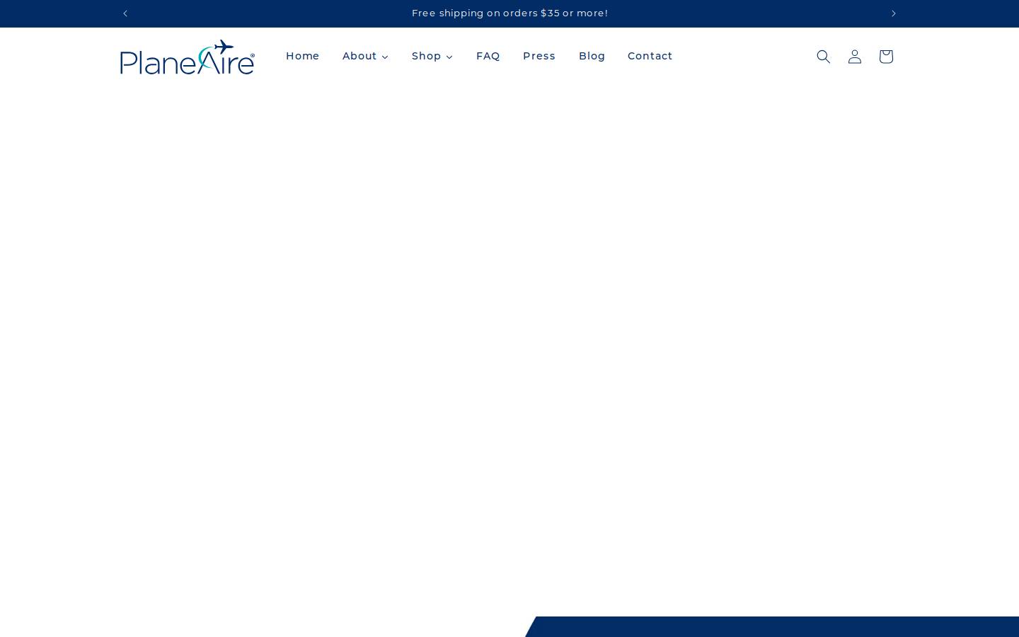 PlaneAire homepage screenshot