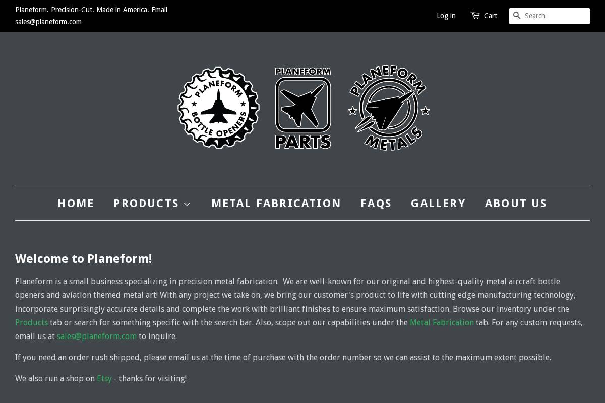 planeform.com homepage screenshot