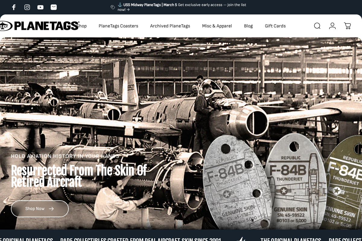 MotoArt PlaneTags homepage screenshot