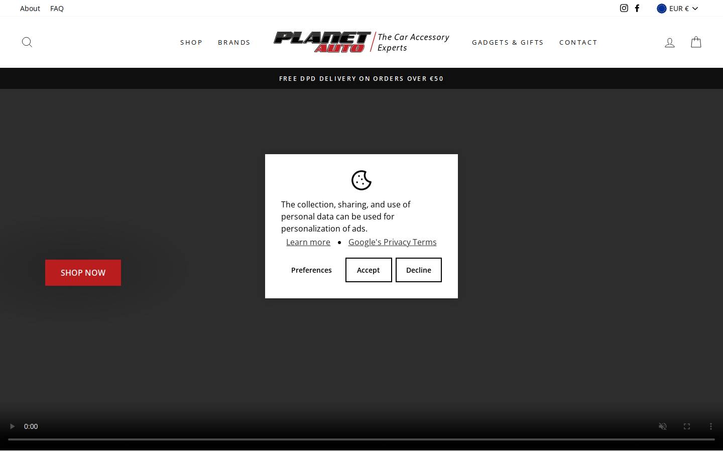Planetauto homepage screenshot