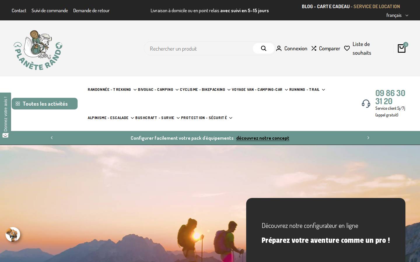 Planete Rando homepage screenshot