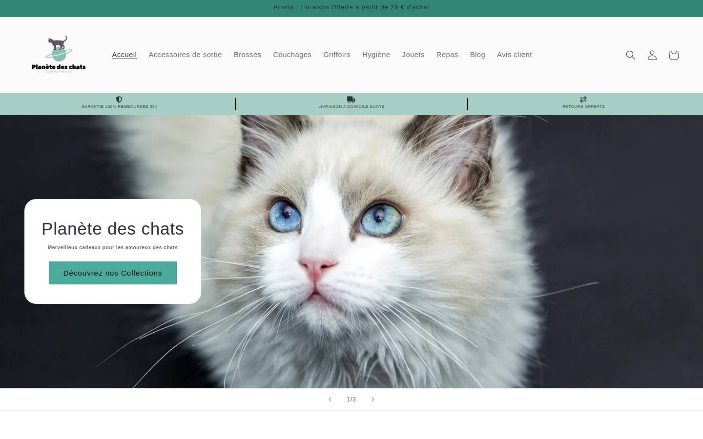planetedeschats.com homepage screenshot