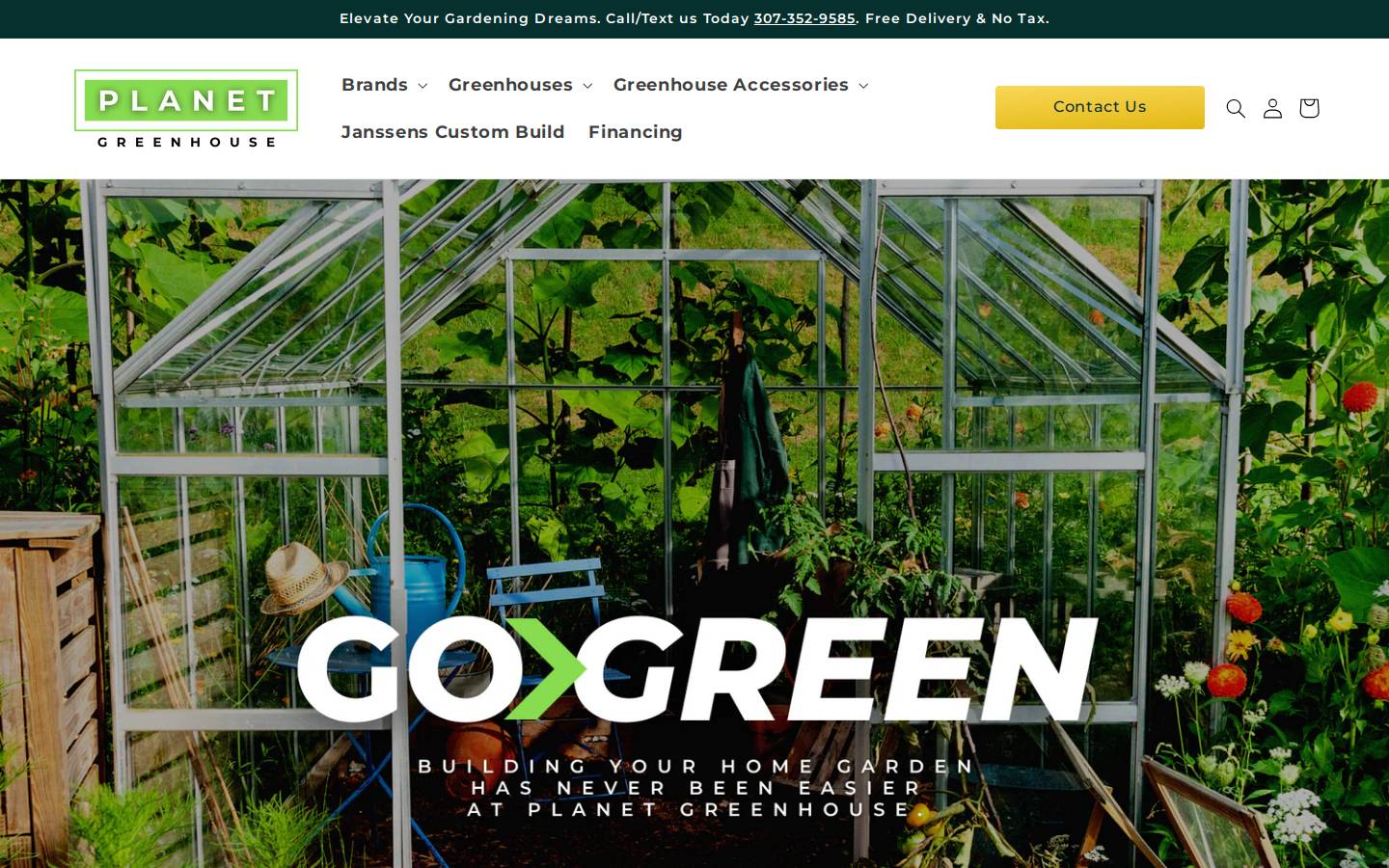 planetgreenhouse.com homepage screenshot