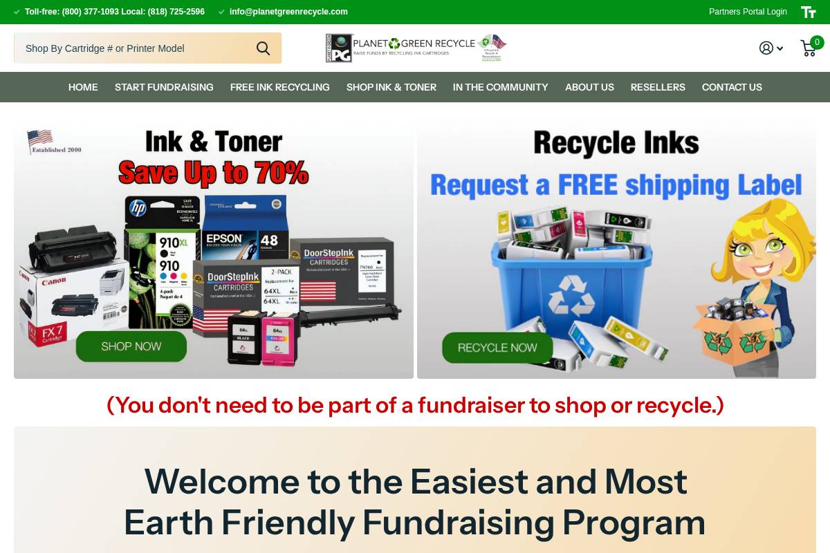 planetgreenrecycle.com homepage screenshot